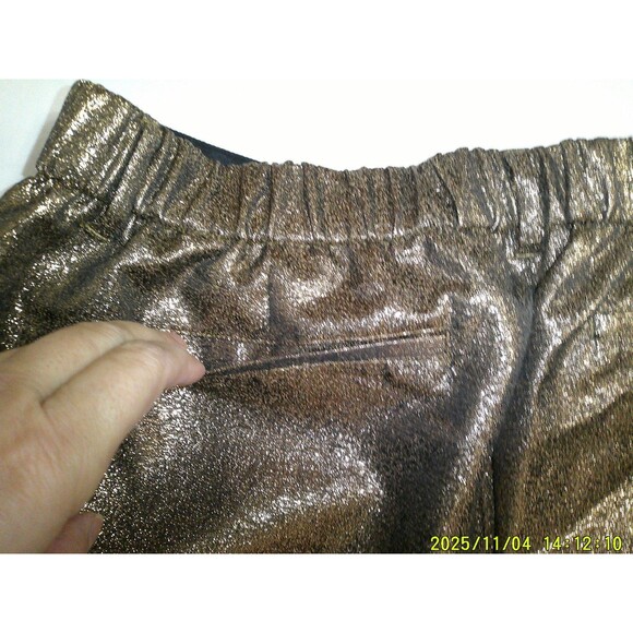 New Womens Joan Rivers Red Carpet Petite Slim Ankle Leg Shimmer Pants Bronze LP - Picture 7 of 8